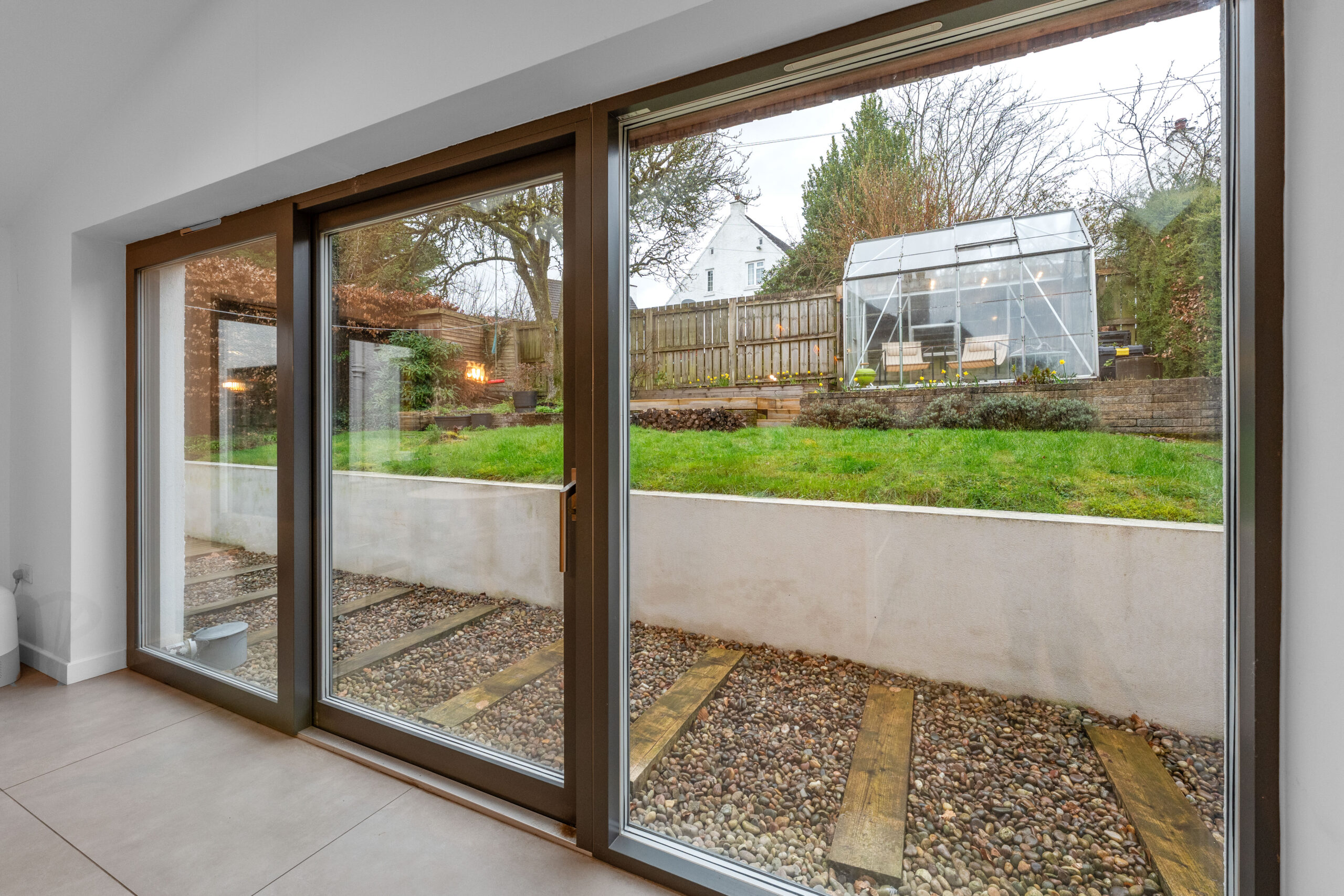 View of garden from dining kitchen
