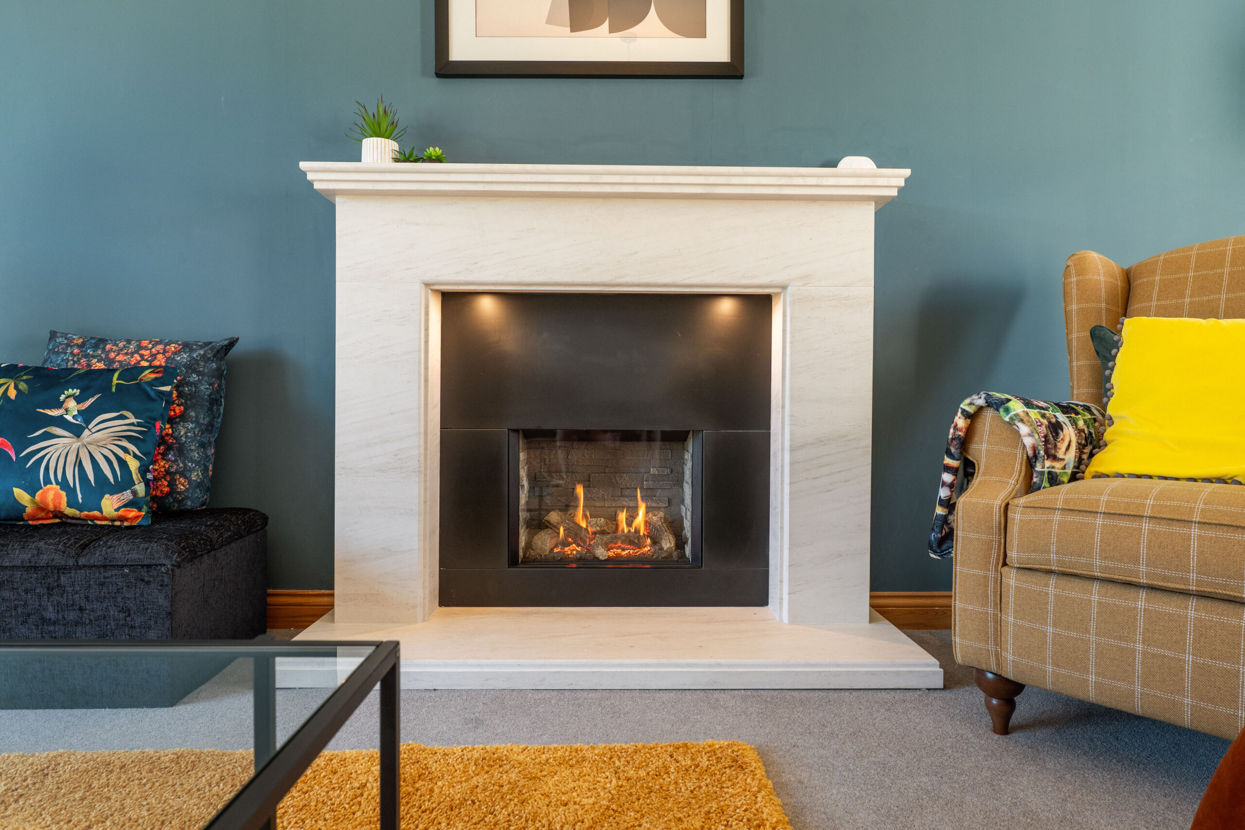 Lounge fireplace