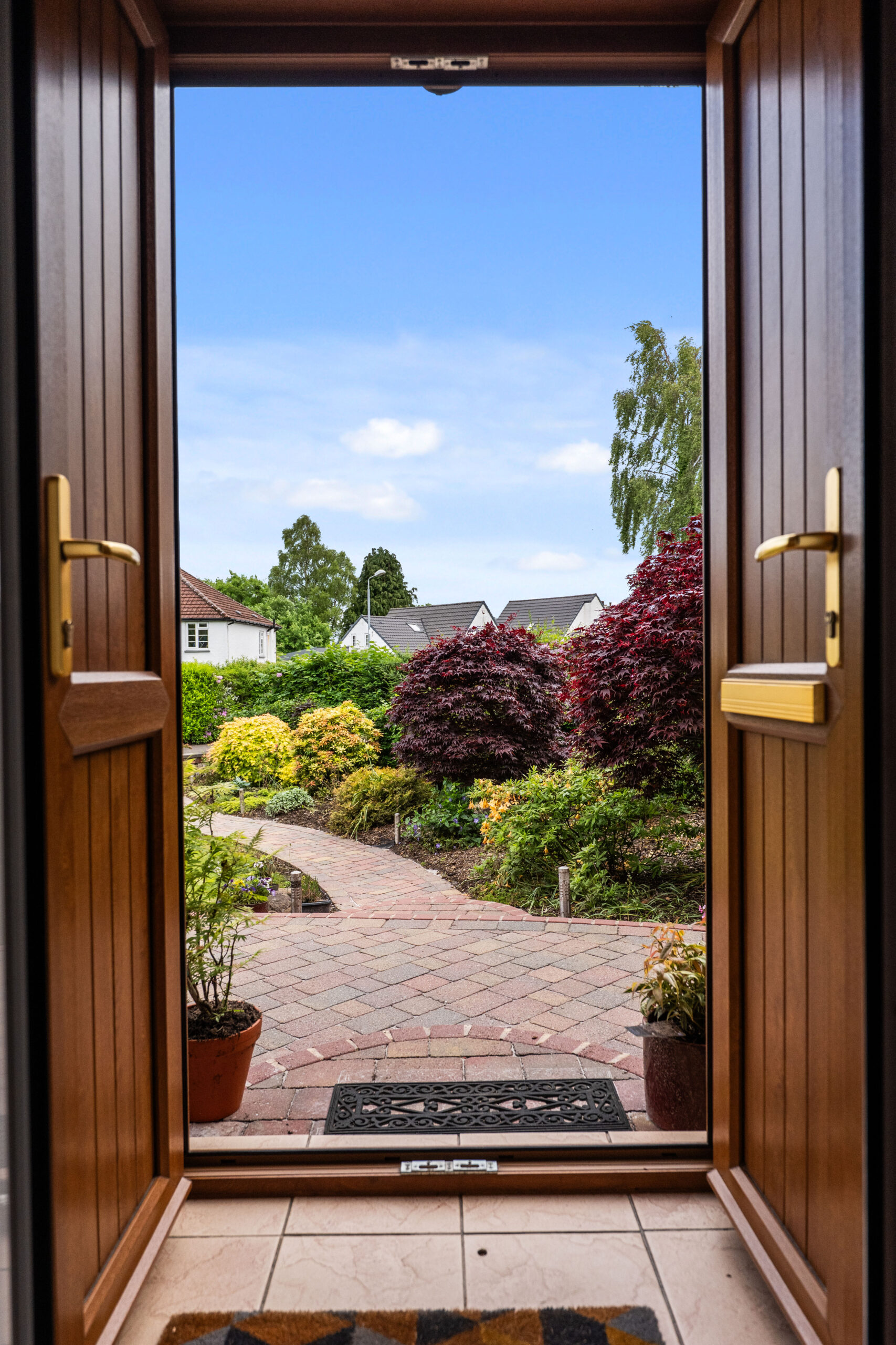 view from open front door