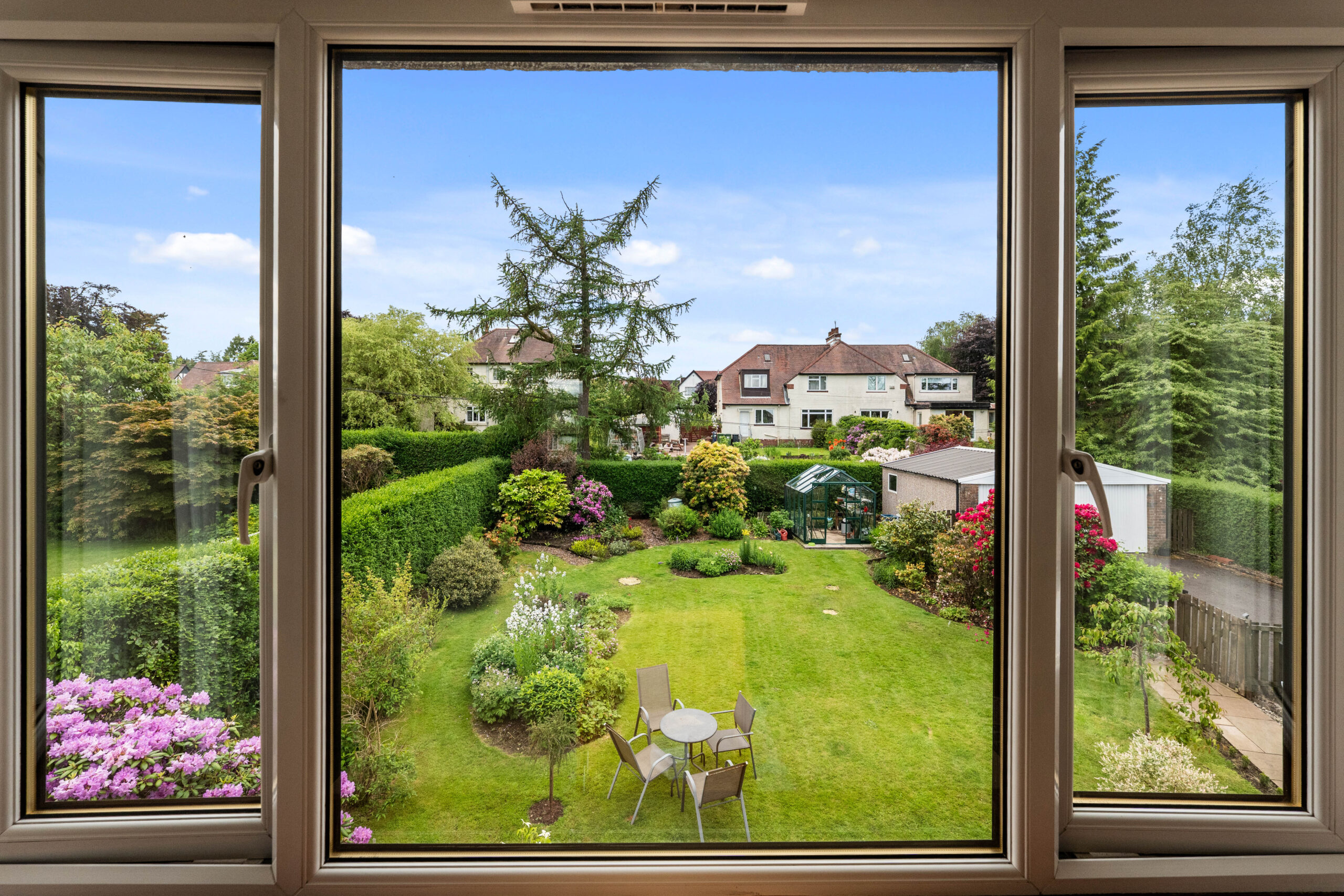window view of rear garden